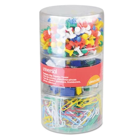 Universal Office Products Universal Office Products UNV31203 Combo Clip Pack - Binder & Paper Clips - Push Pins; Assorted 31203